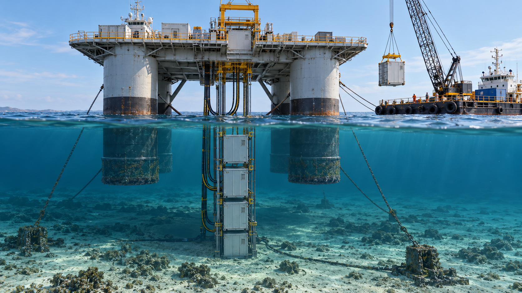 Offshore wind turbines operating in demanding sea conditions
