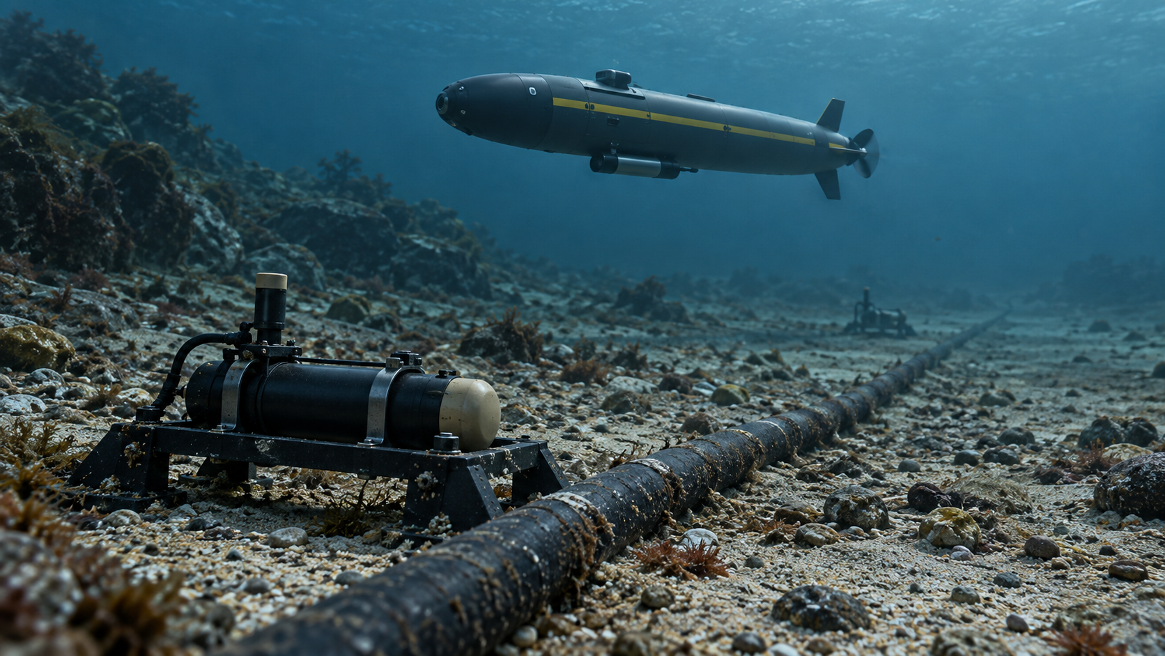 Autonomous subsea vehicle monitoring critical underwater infrastructure